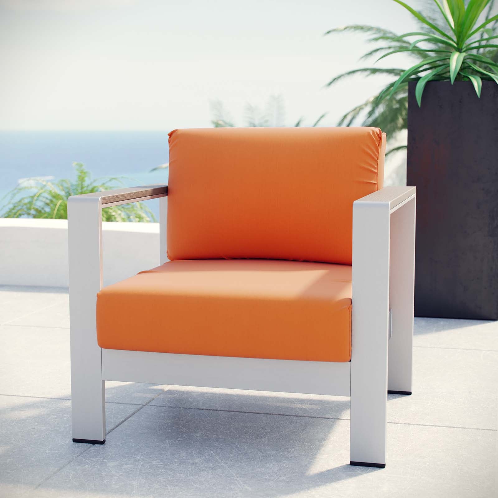 Shore Outdoor Patio Aluminum Armchair By HouseBean