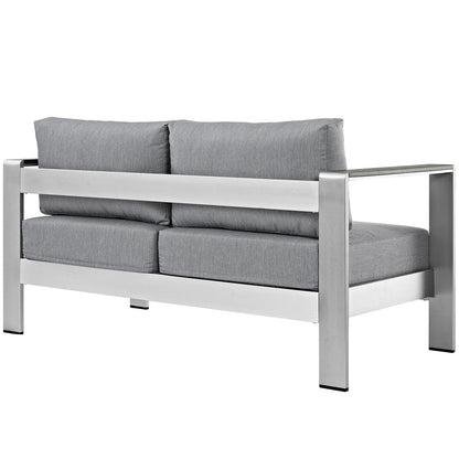 Shore Outdoor Patio Aluminum Loveseat By HouseBean