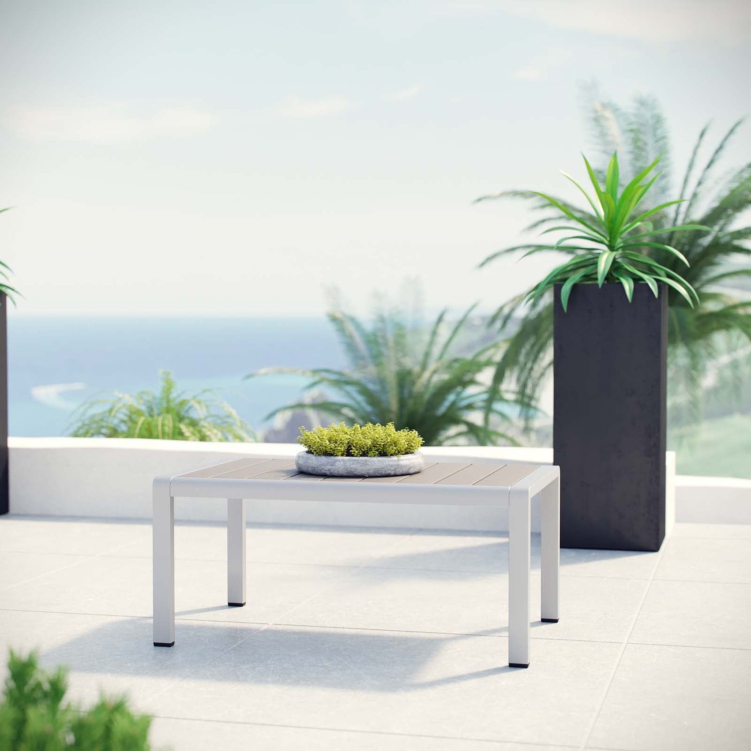 Shore Outdoor Patio Aluminum Coffee Table By HouseBean