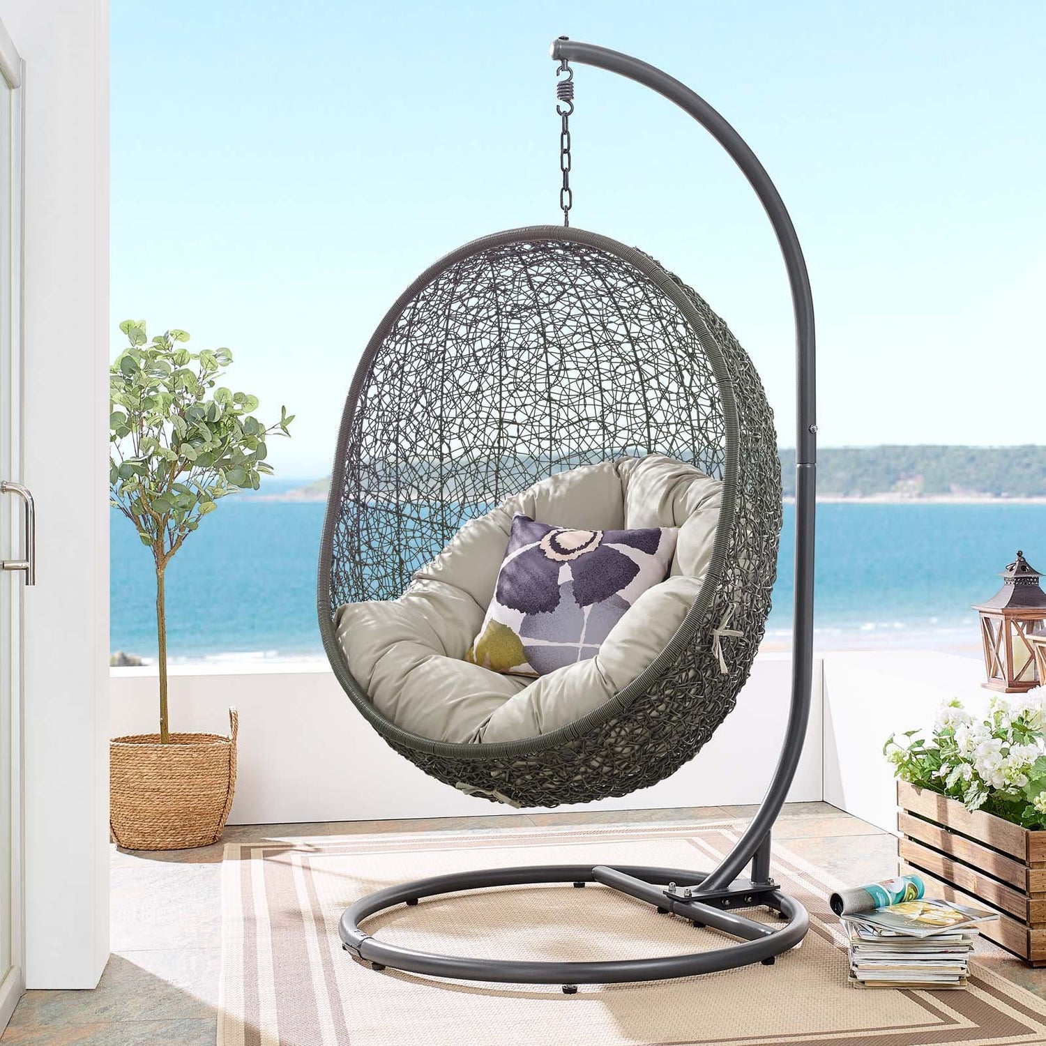 Hide Outdoor Patio Swing Chair With Stand By HouseBean