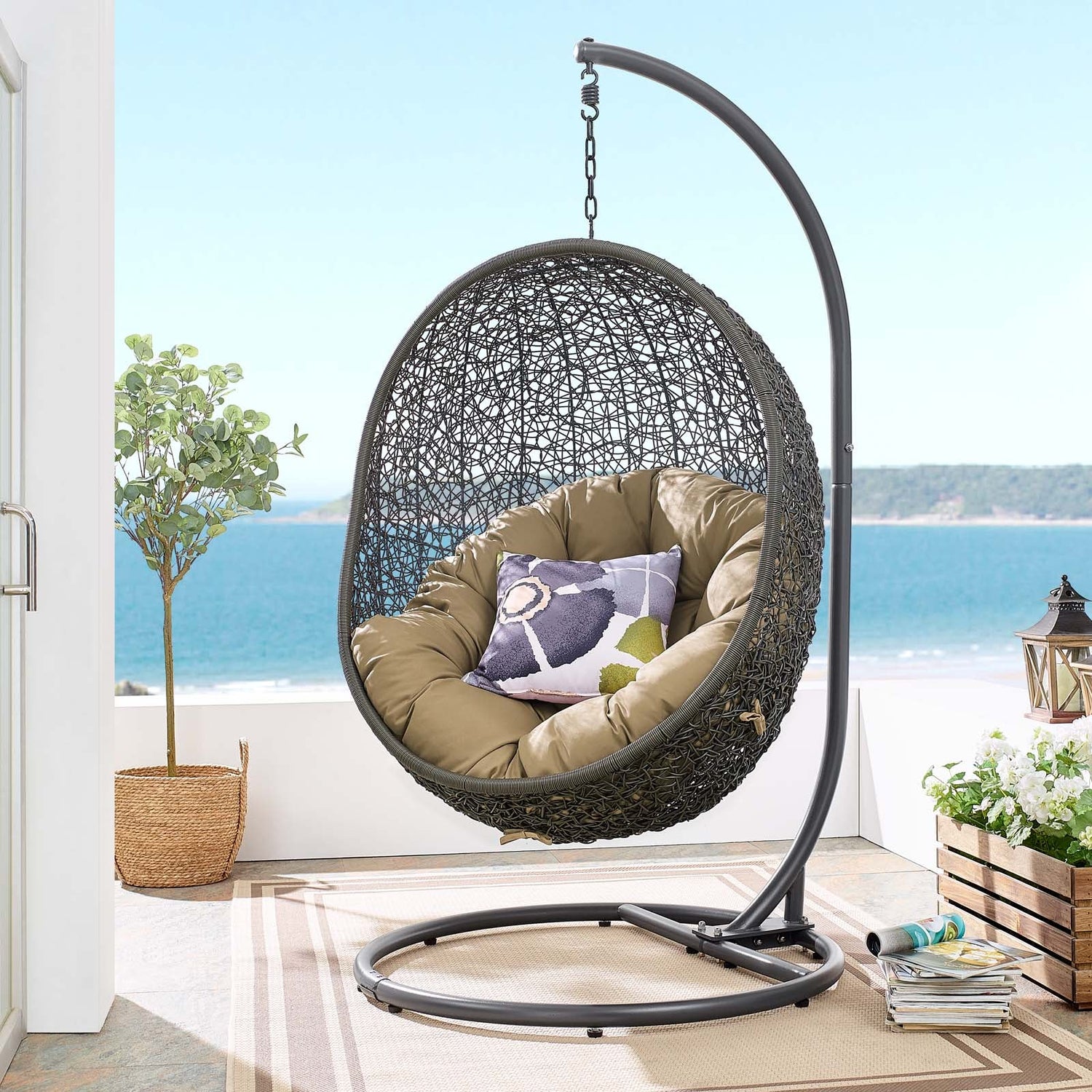 Hide Outdoor Patio Swing Chair With Stand By HouseBean