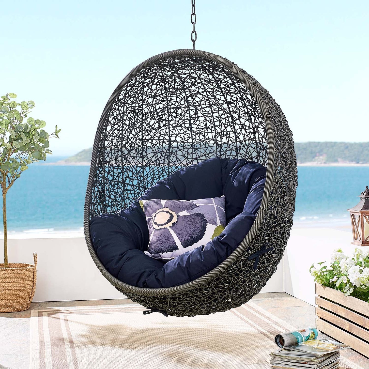 Hide Outdoor Patio Swing Chair With Stand By HouseBean