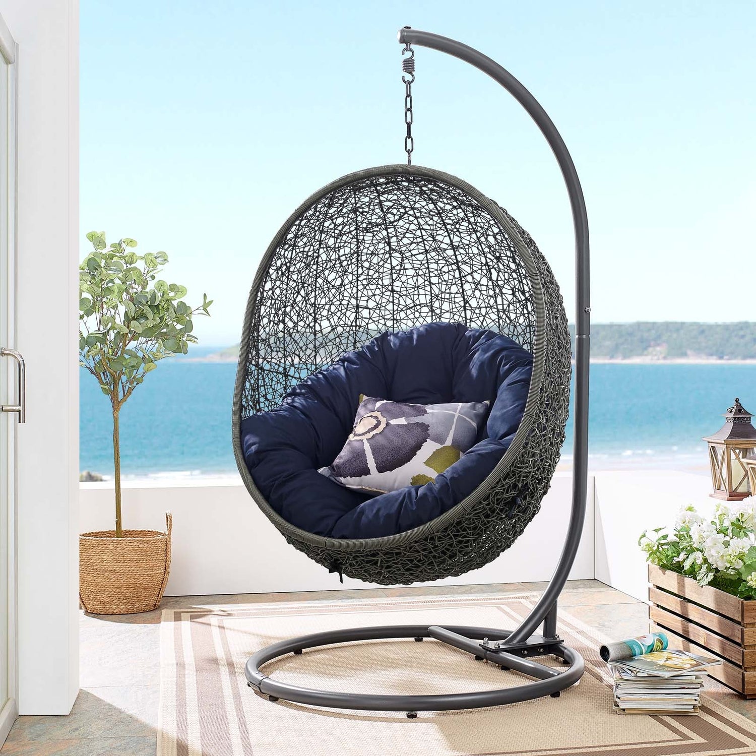 Hide Outdoor Patio Swing Chair With Stand By HouseBean