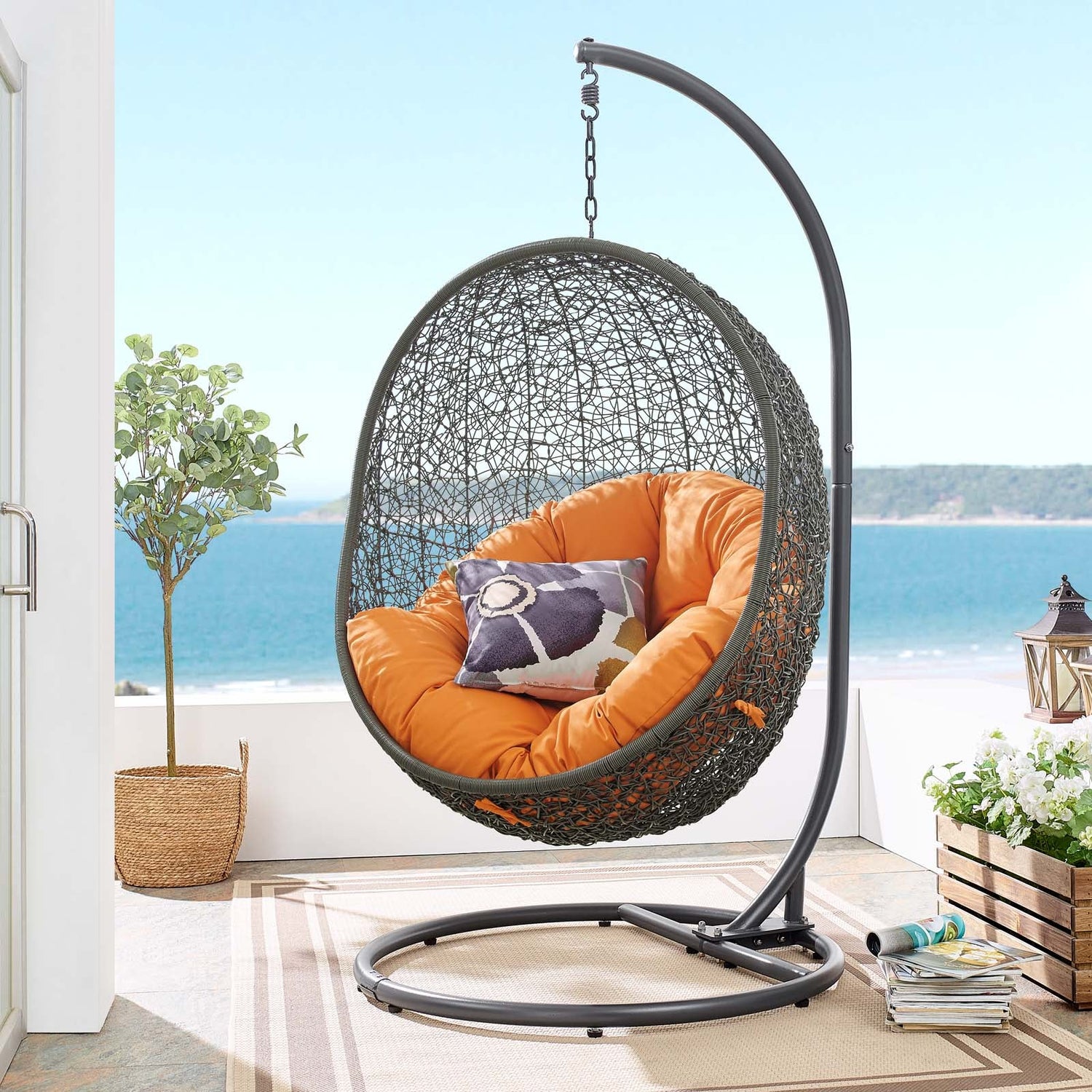 Hide Outdoor Patio Swing Chair With Stand By HouseBean