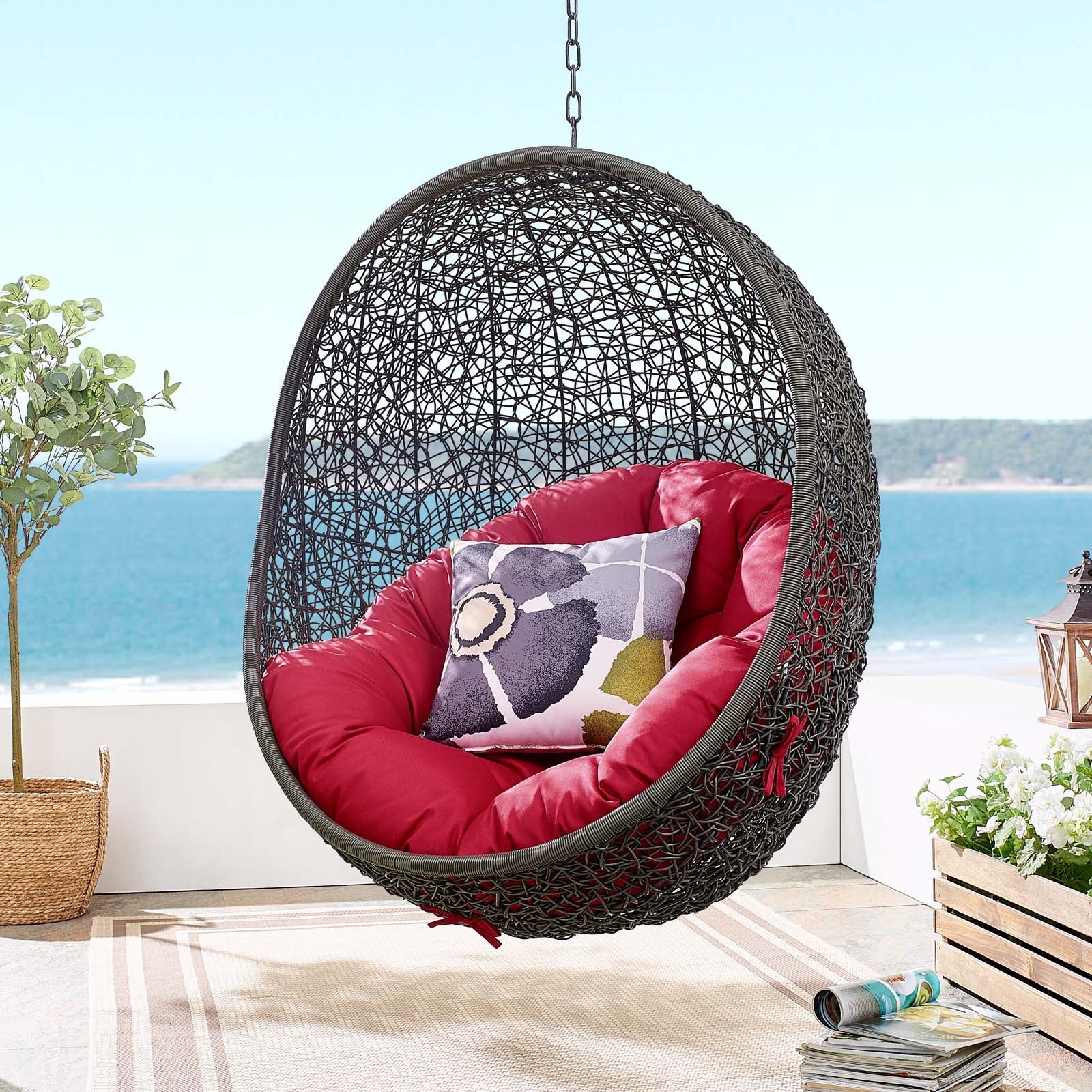 Hide Outdoor Patio Swing Chair With Stand By HouseBean