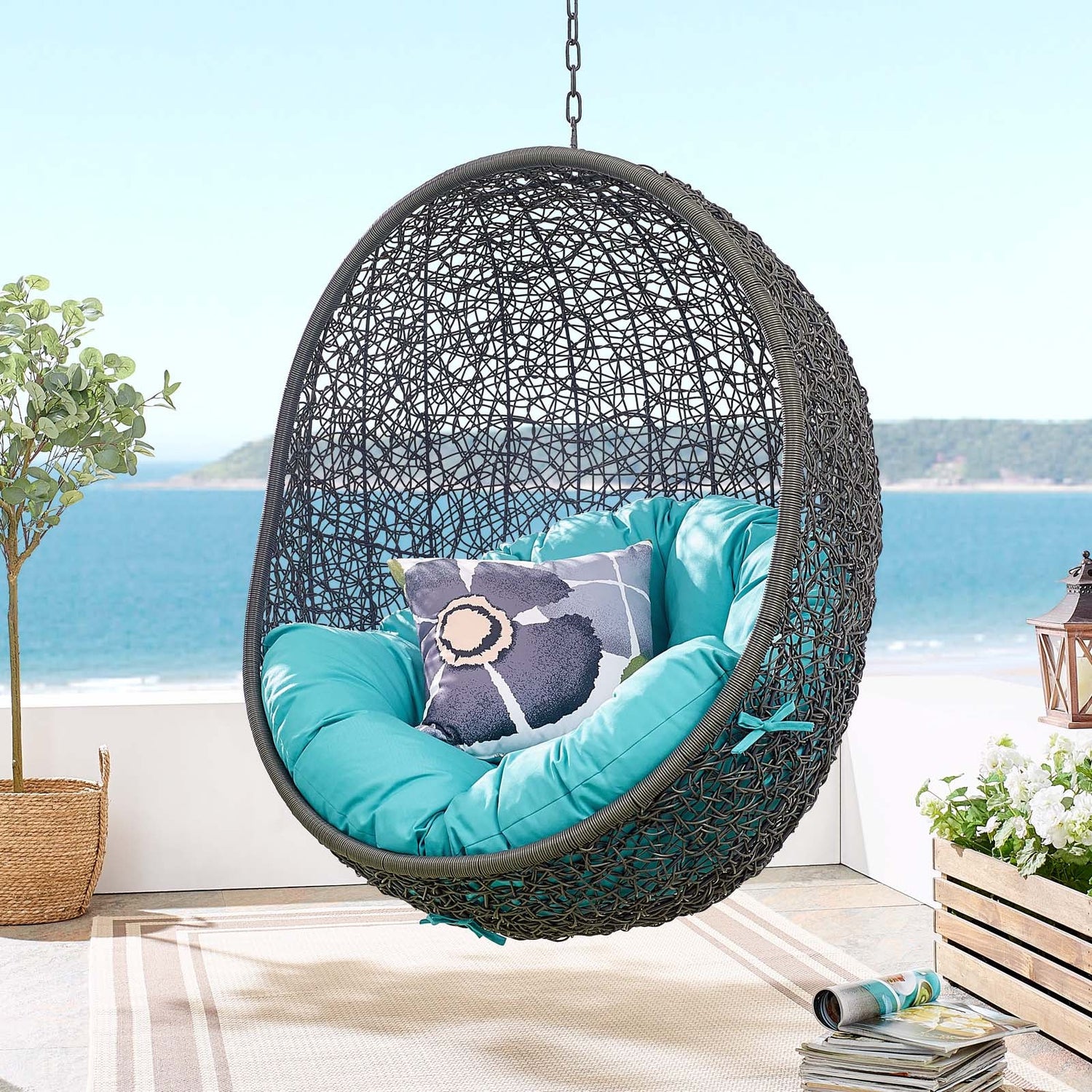 Hide Outdoor Patio Swing Chair With Stand By HouseBean