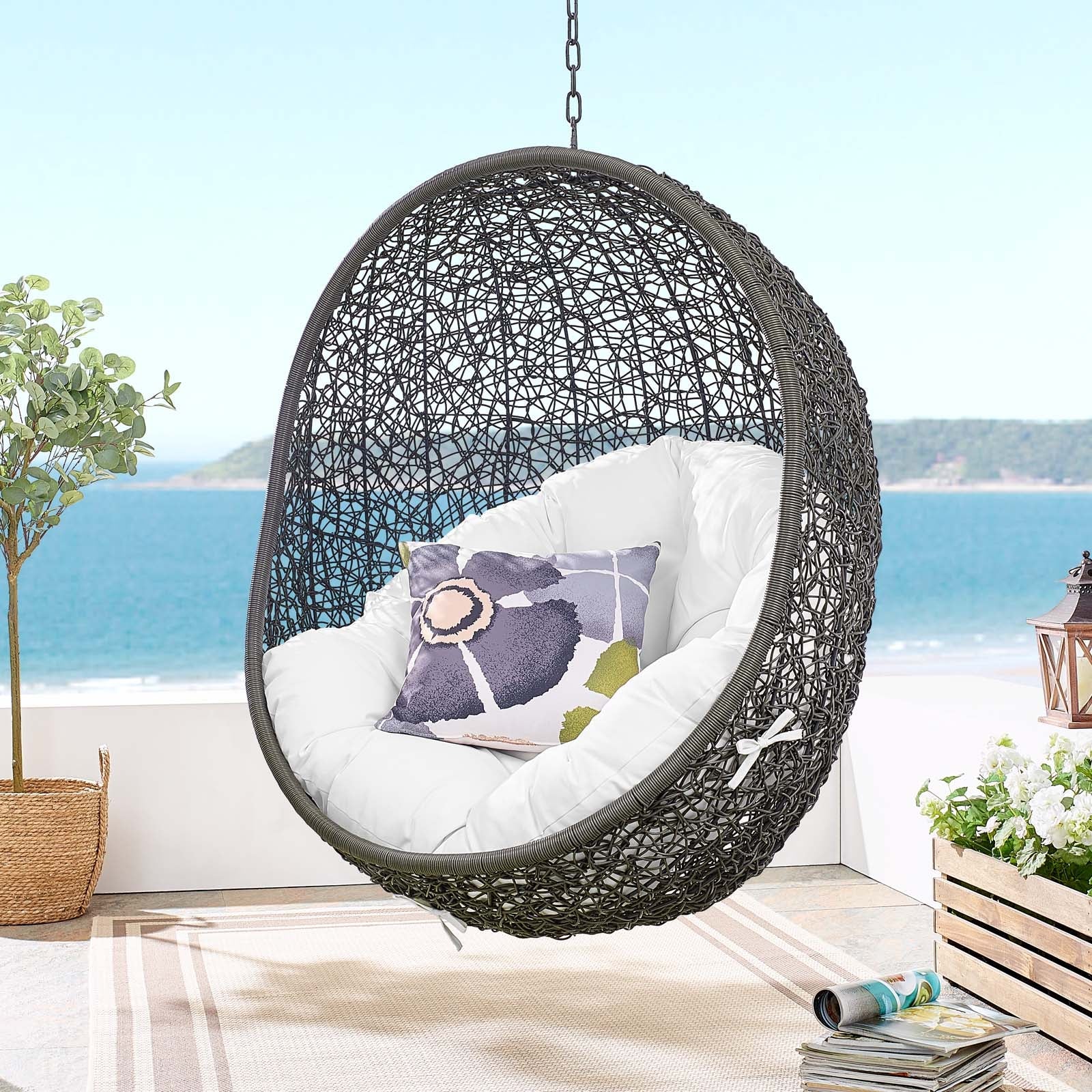 Hide Outdoor Patio Swing Chair With Stand By HouseBean