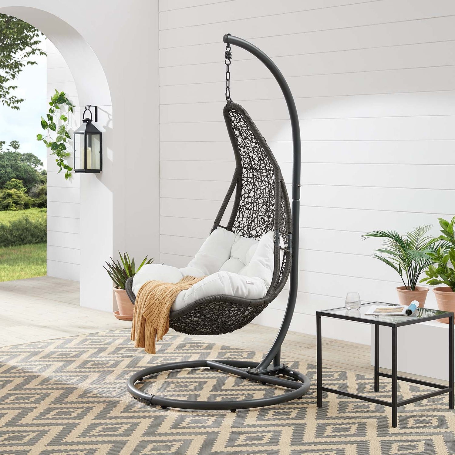 Abate Outdoor Patio Swing Chair With Stand By HouseBean