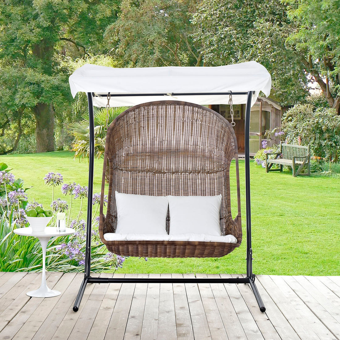 Vantage Outdoor Patio Swing Chair With Stand By HouseBean