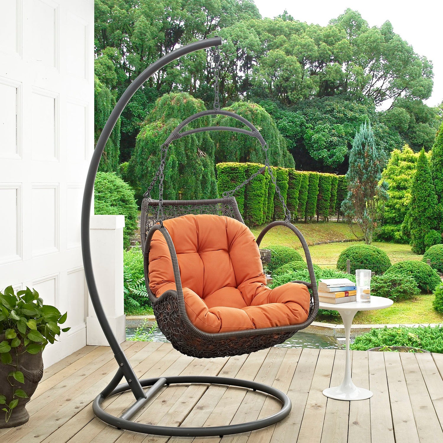 Arbor Outdoor Patio Wood Swing Chair By HouseBean