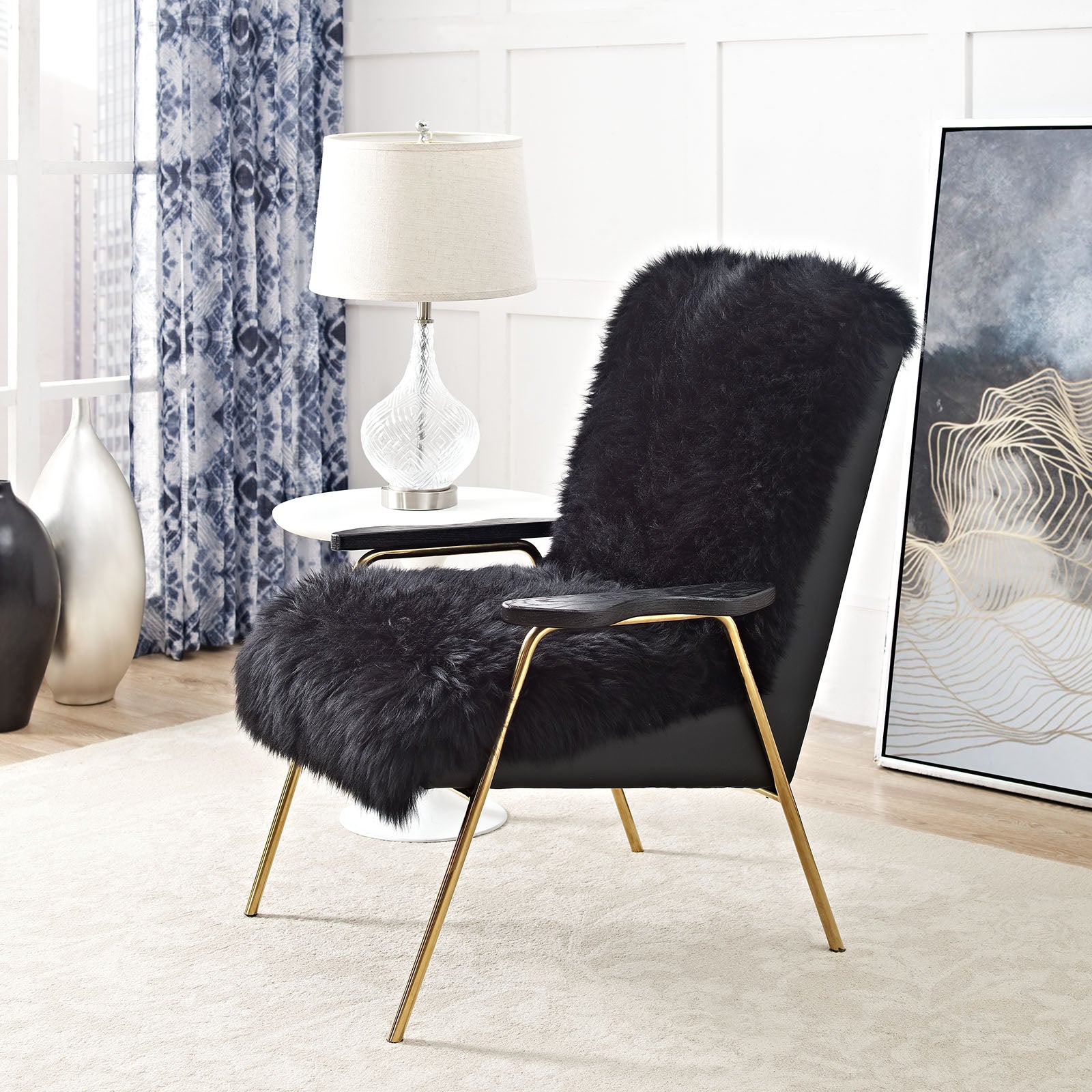 Sprint Sheepskin Armchair by Modway