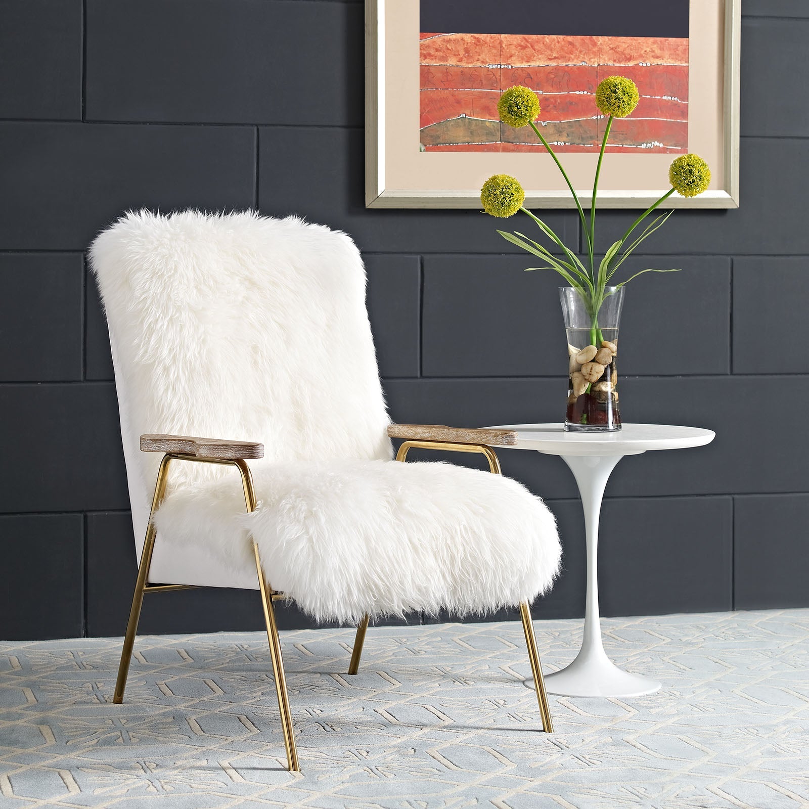 Sprint Sheepskin Armchair by Modway