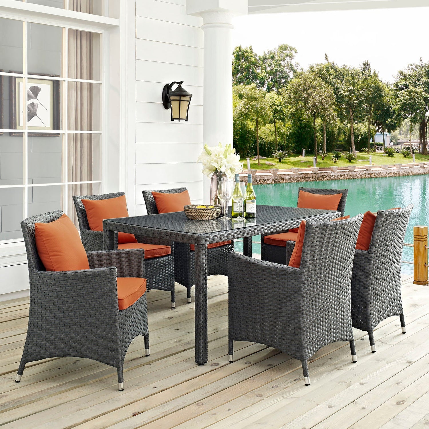 Sojourn 7 Piece Outdoor Patio Sunbrella¬¨√Ü Dining Set By HouseBean