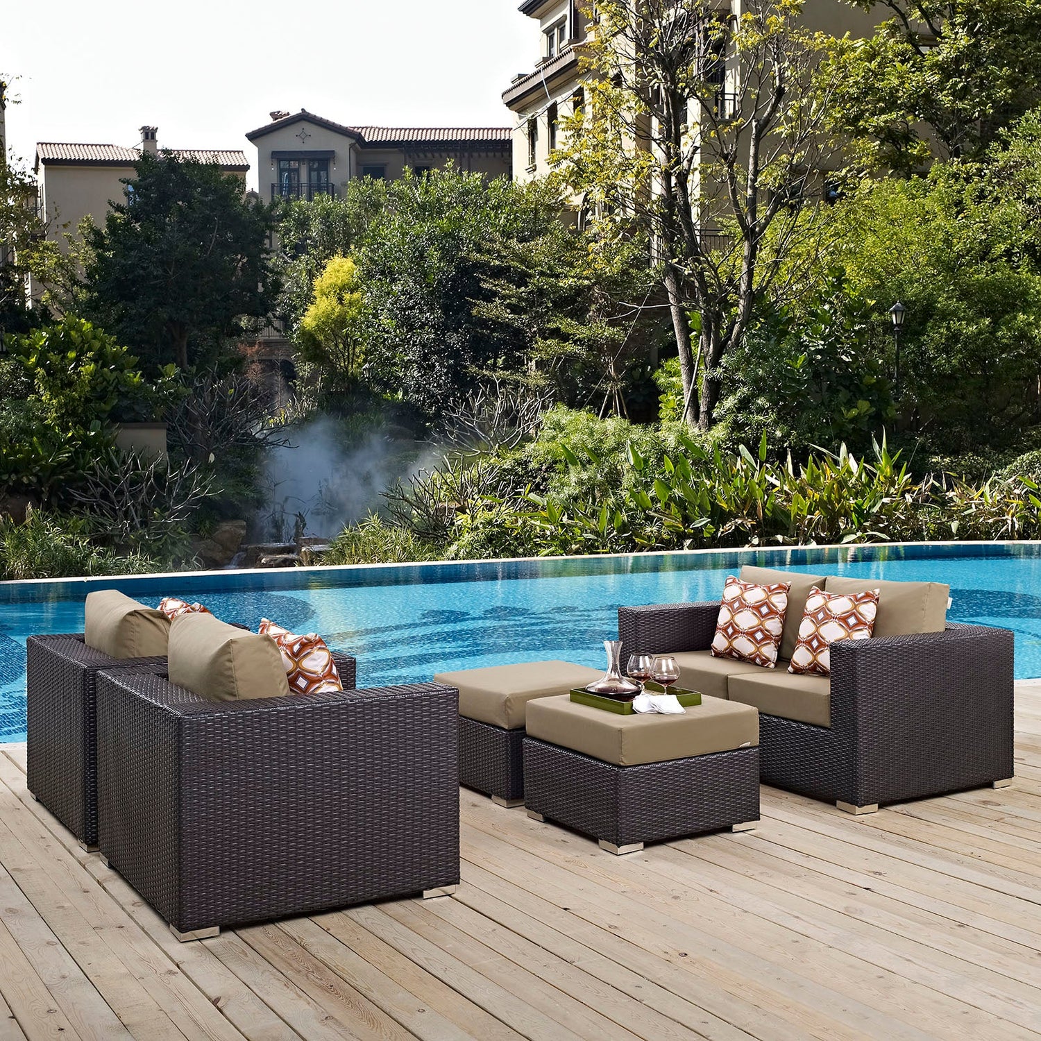 Convene 5 Piece Outdoor Patio Sofa Set By HouseBean