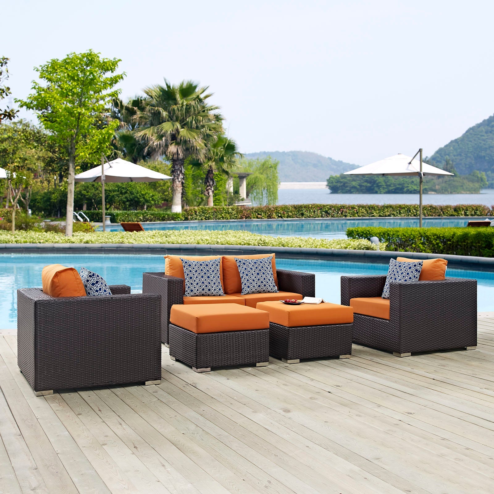 Convene 5 Piece Outdoor Patio Sofa Set By HouseBean