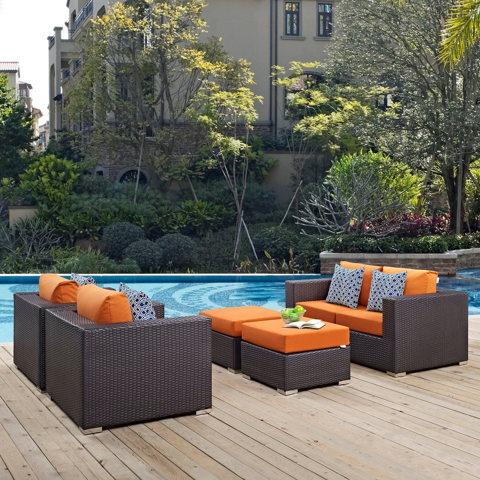 Convene 5 Piece Outdoor Patio Sofa Set By HouseBean