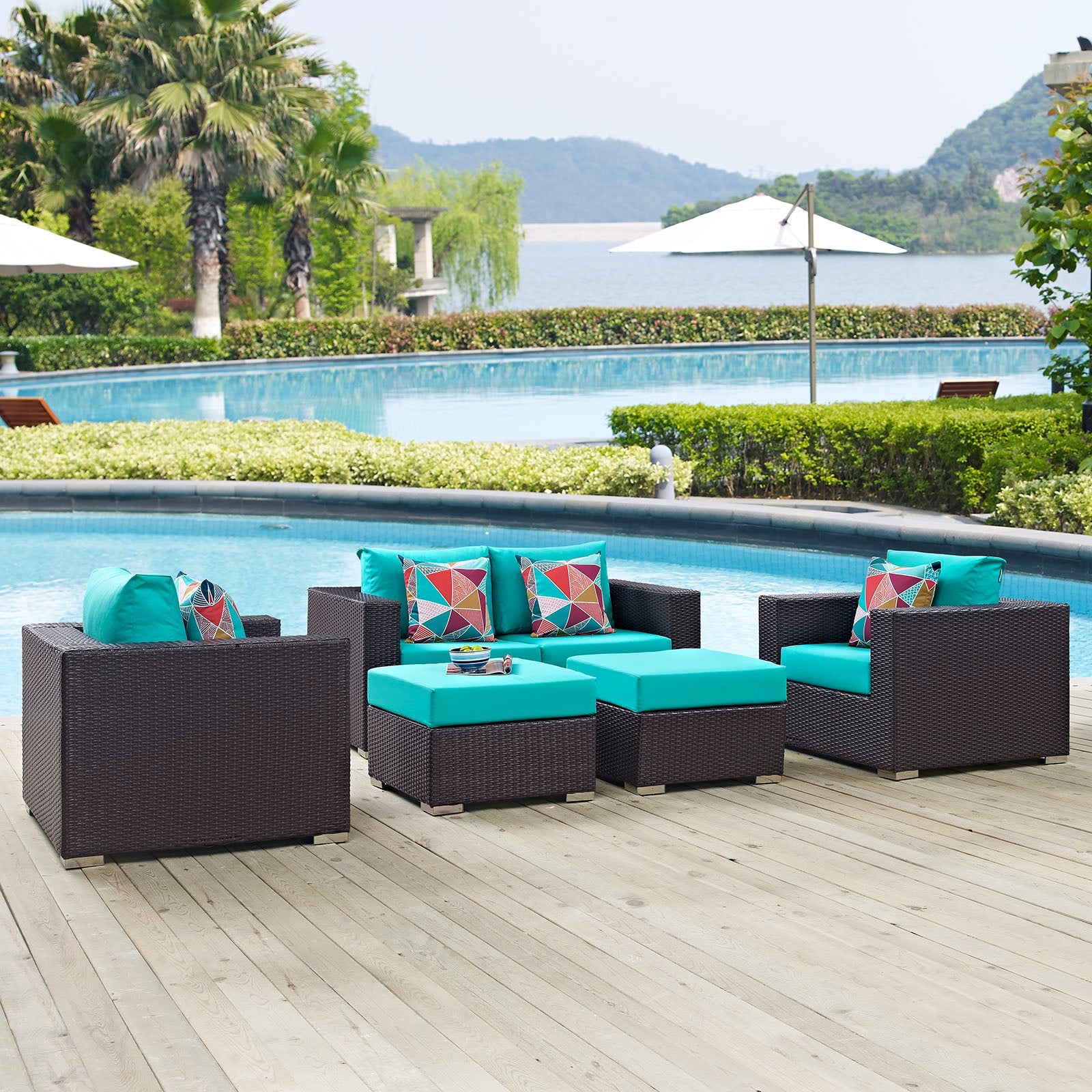 Convene 5 Piece Outdoor Patio Sofa Set By HouseBean