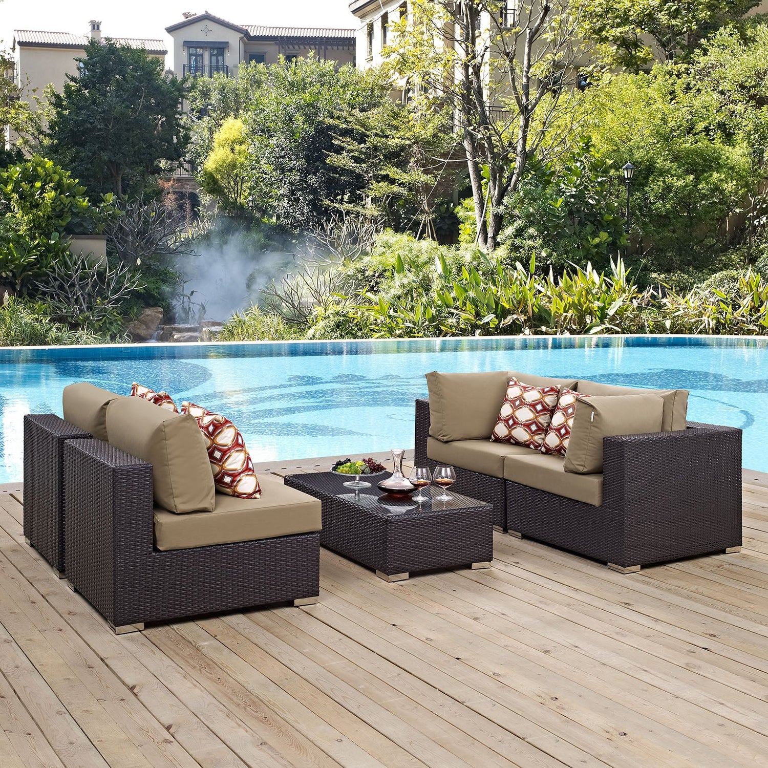 Convene 5 Piece Outdoor Patio Sectional Set by Modway