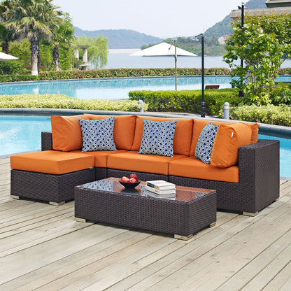 Convene 5 Piece Outdoor Patio Sectional Set by Modway