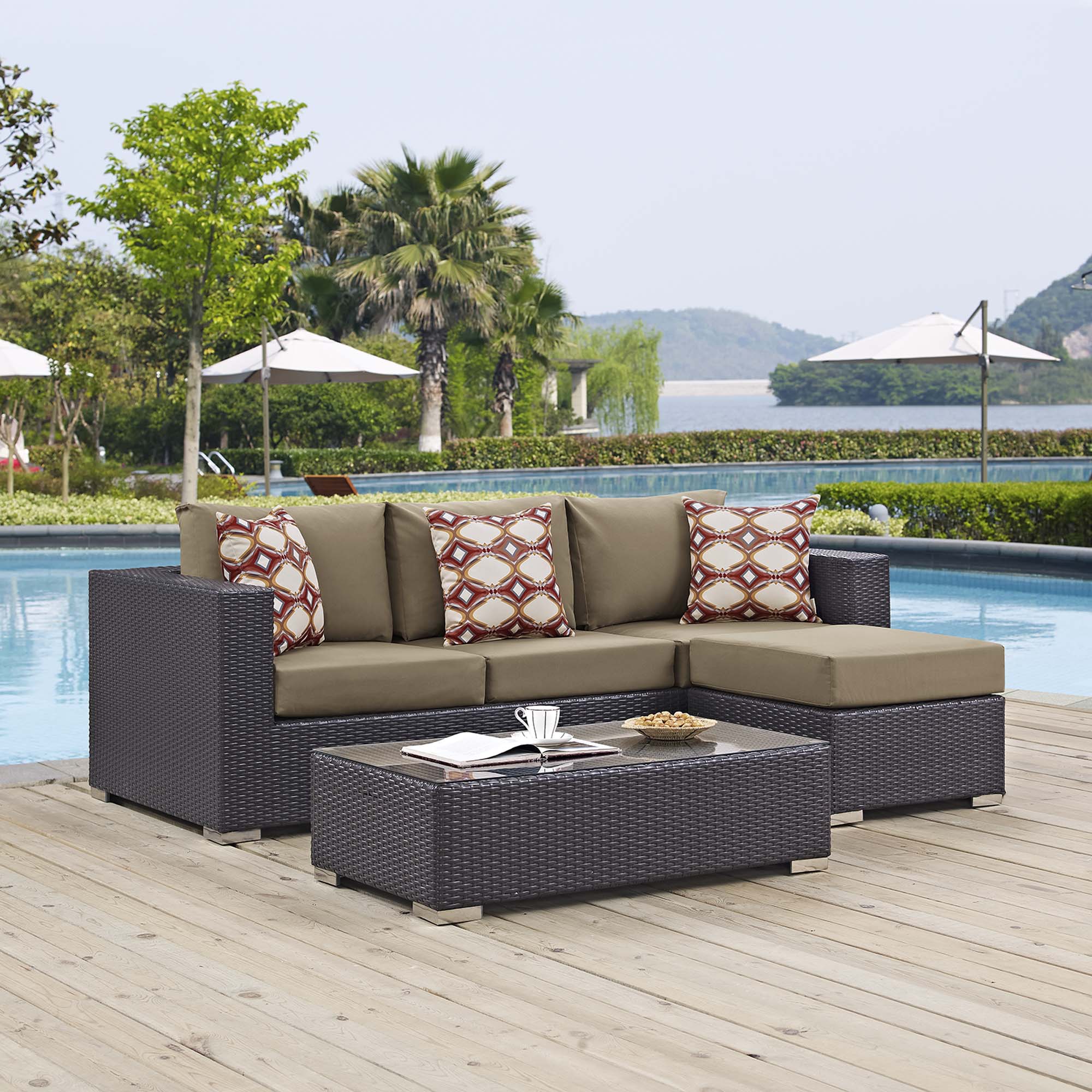 Convene 3 Piece Outdoor Patio Sofa Set by Modway