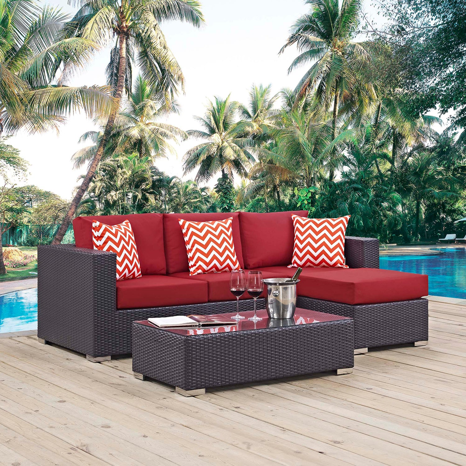 Convene 3 Piece Outdoor Patio Sofa Set by Modway