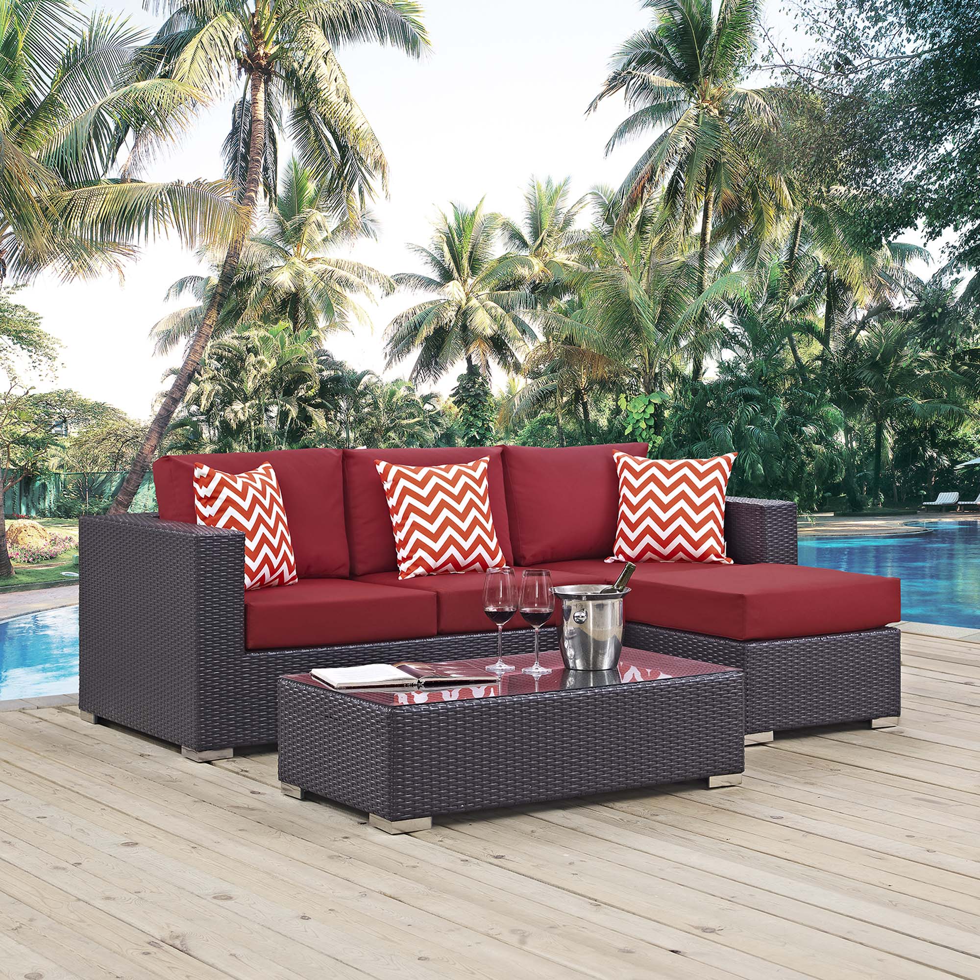 Convene 3 Piece Outdoor Patio Sofa Set by Modway