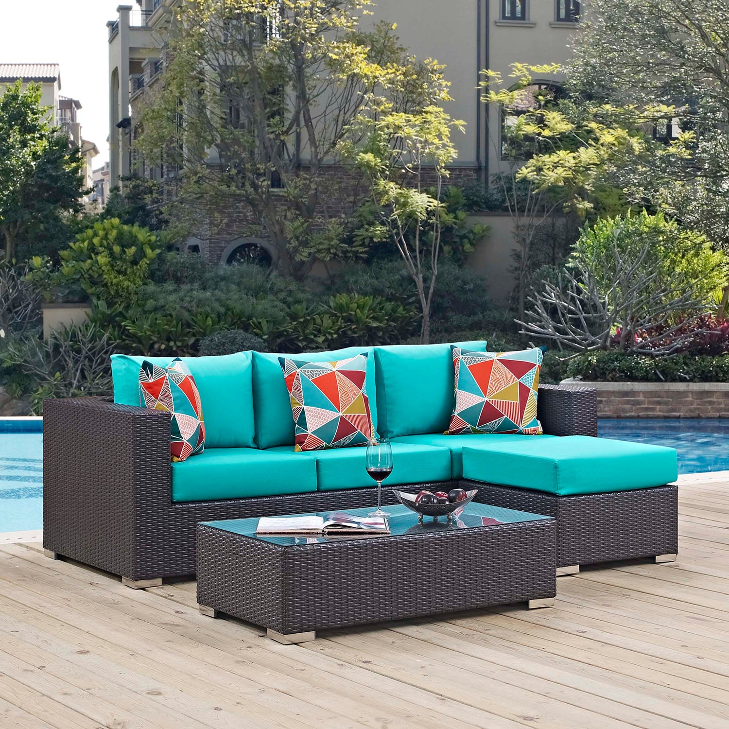 Convene 3 Piece Outdoor Patio Sofa Set by Modway