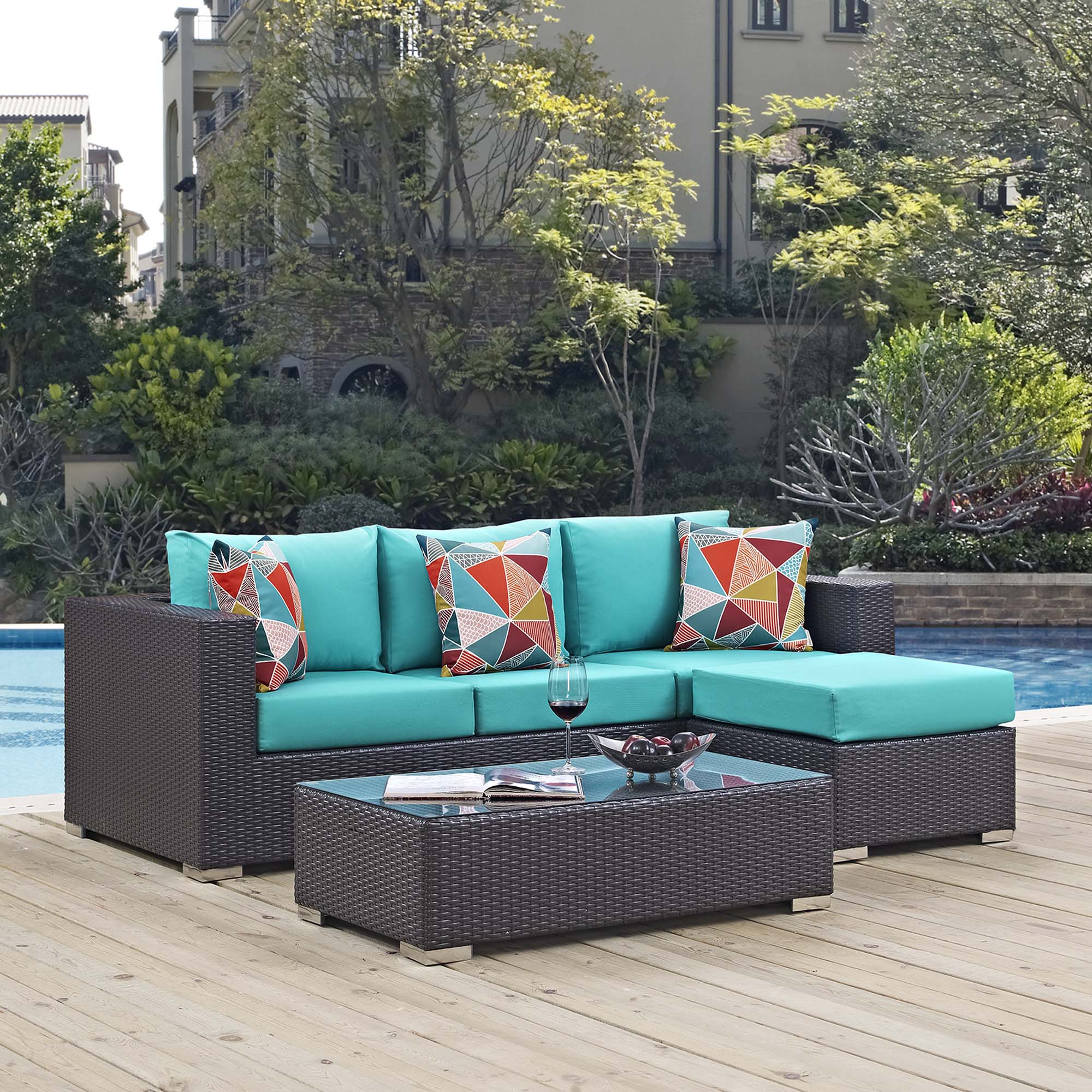 Convene 3 Piece Outdoor Patio Sofa Set by Modway