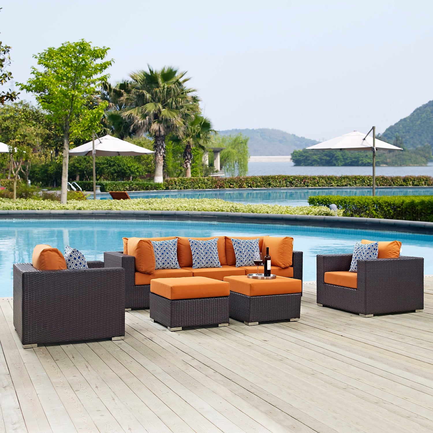 Convene 7 Piece Outdoor Patio Sectional Set By HouseBean