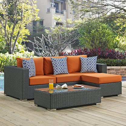 Sojourn 3 Piece Outdoor Patio Sunbrella¬Æ Sectional Set by Modway