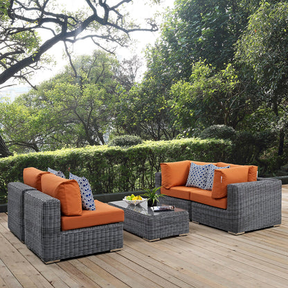 Summon 5 Piece Outdoor Patio Sunbrella¬Æ Sectional Set by Modway