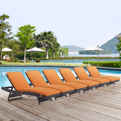 Convene Chaise Outdoor Patio Set of 6 by Modway