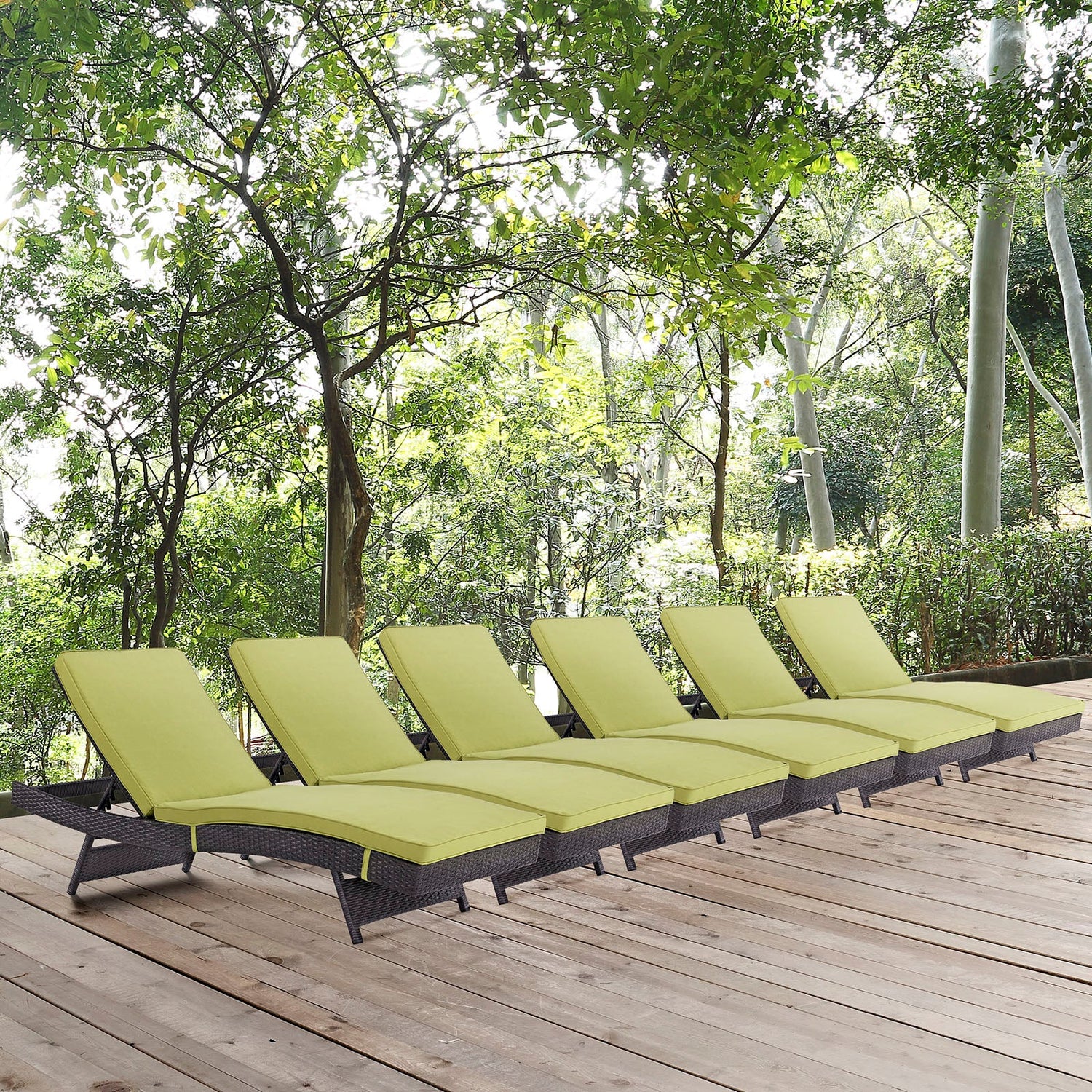 Convene Chaise Outdoor Patio Set of 6 by Modway