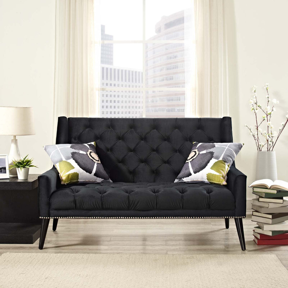 Peruse Performance Velvet Loveseat By HouseBean