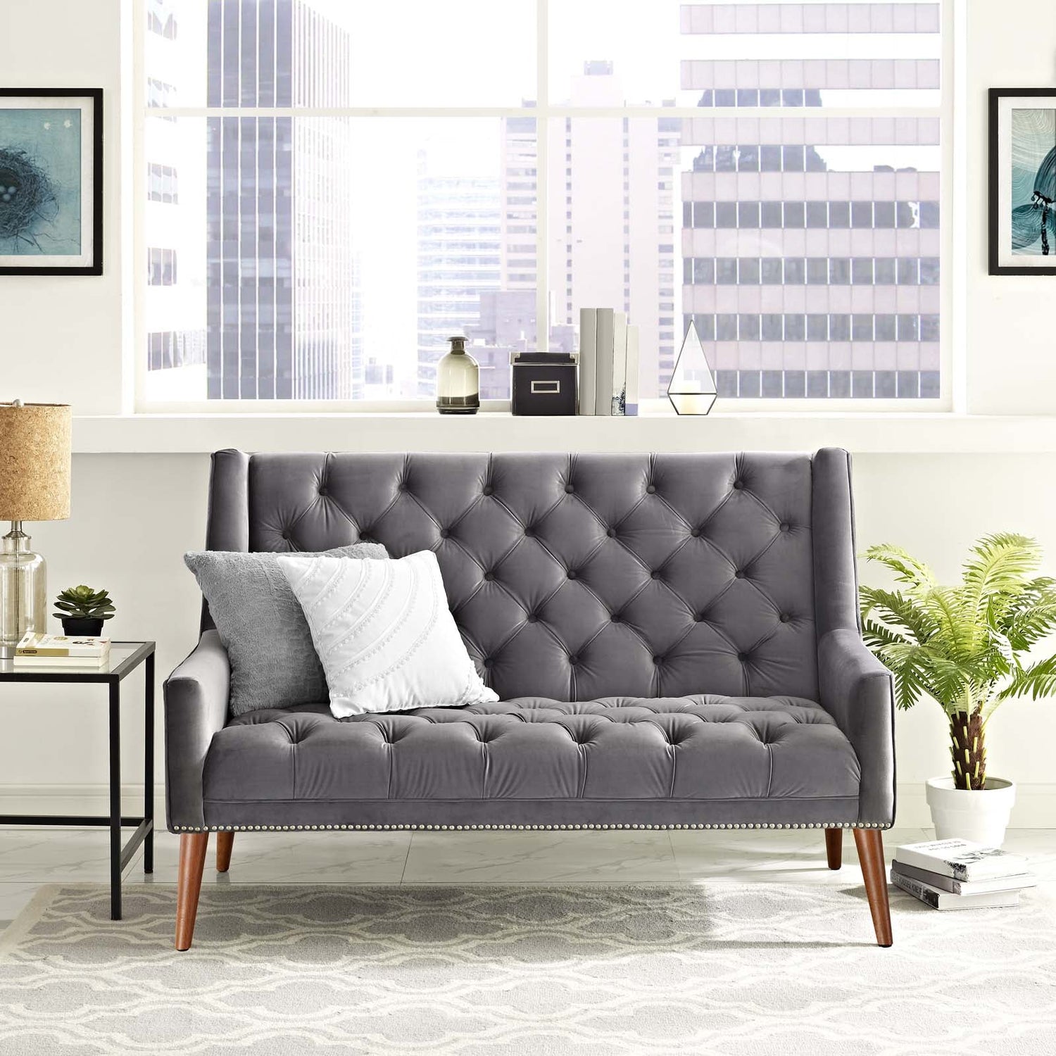 Peruse Performance Velvet Loveseat By HouseBean