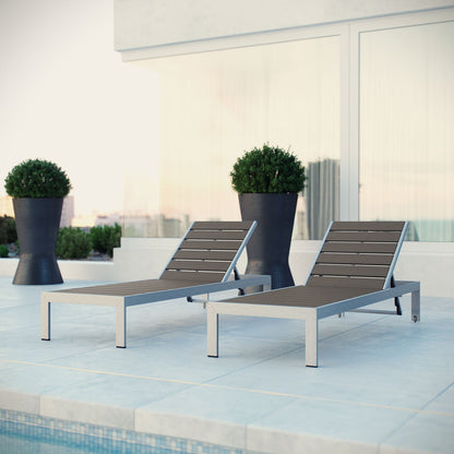 Shore Chaise Outdoor Patio Aluminum Set of 2 by Modway
