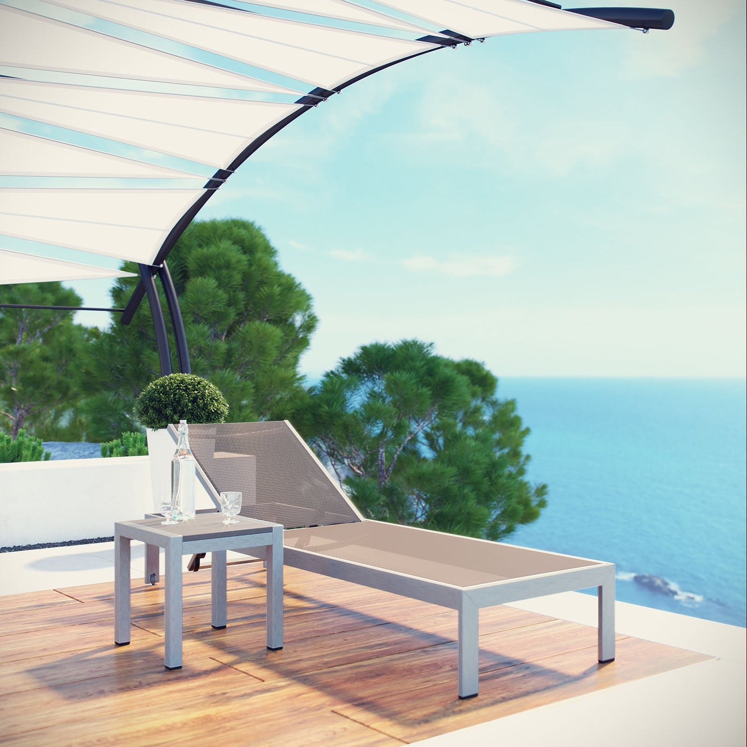 Shore 2 Piece Outdoor Patio Aluminum Set by Modway