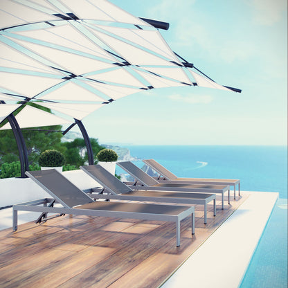 Shore Chaise Outdoor Patio Aluminum Set of 4 by Modway