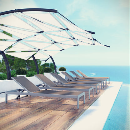 Shore Chaise Outdoor Patio Aluminum Set of 6 by Modway