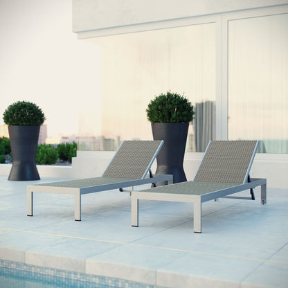 Shore Chaise Outdoor Patio Aluminum Set of 2 by Modway
