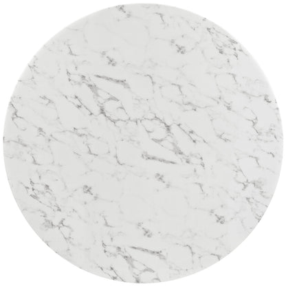 Lippa Round Artificial Marble Dining Table with Tripod Base by Modway