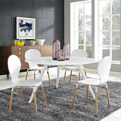 Lippa Round Artificial Marble Dining Table with Tripod Base by Modway