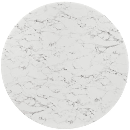 Lippa Round Artificial Marble Dining Table with Tripod Base by Modway