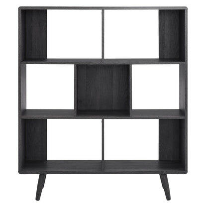 Transmit 7 Shelf Wood Grain Bookcase By HouseBean