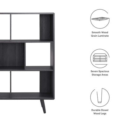 Transmit 7 Shelf Wood Grain Bookcase By HouseBean