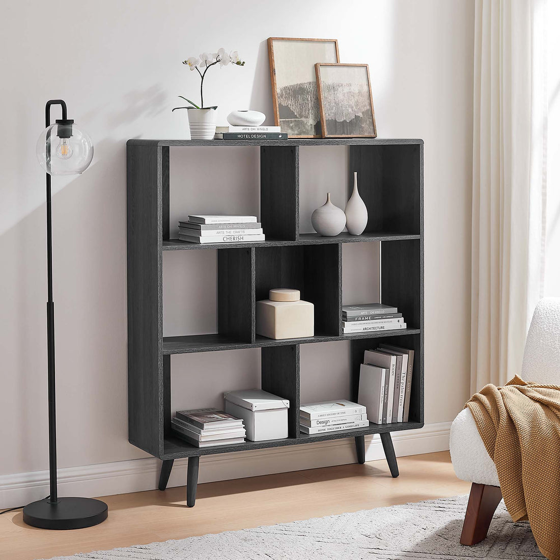 Transmit 7 Shelf Wood Grain Bookcase by Modway