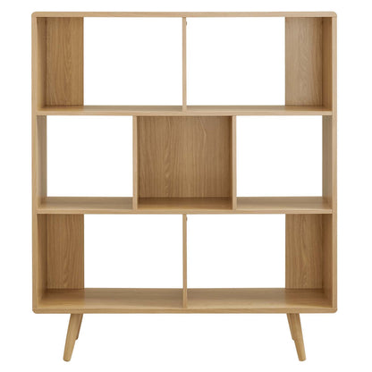 Transmit 7 Shelf Wood Grain Bookcase By HouseBean