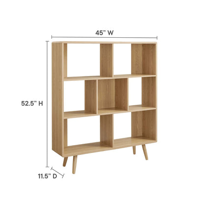 Transmit 7 Shelf Wood Grain Bookcase By HouseBean