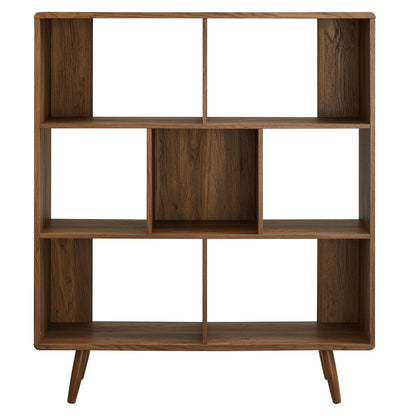 Transmit 7 Shelf Wood Grain Bookcase By HouseBean