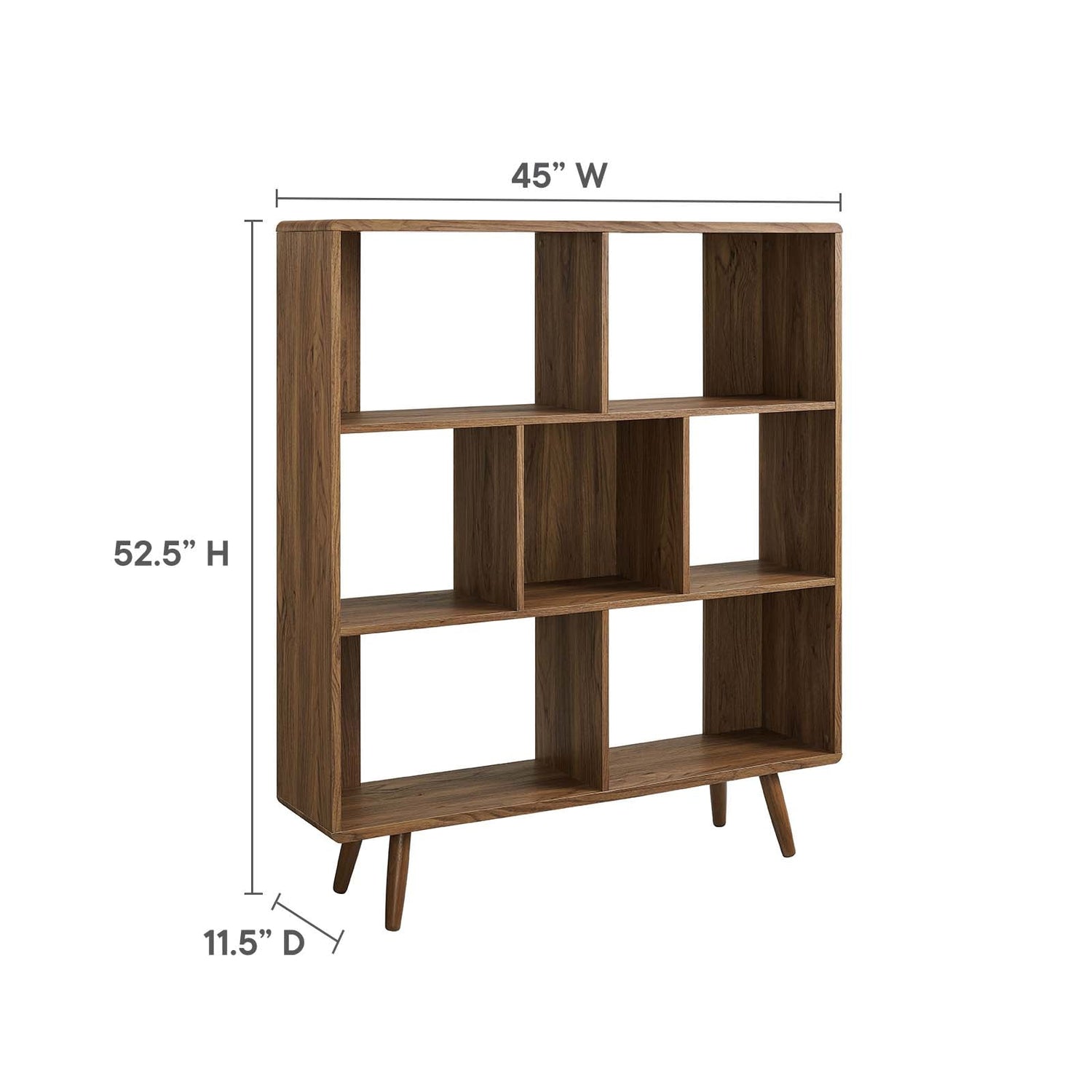 Transmit 7 Shelf Wood Grain Bookcase By HouseBean